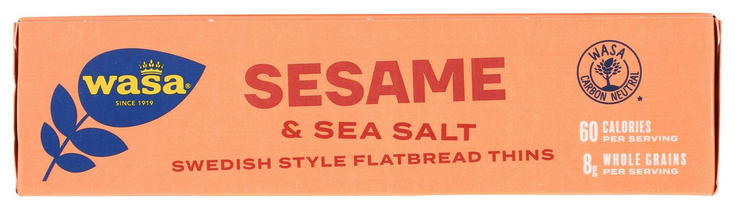 BB03/25 Wasa Flatbread Thins Sesame Sea Salt Crackers 6.7oz Pack of 1
