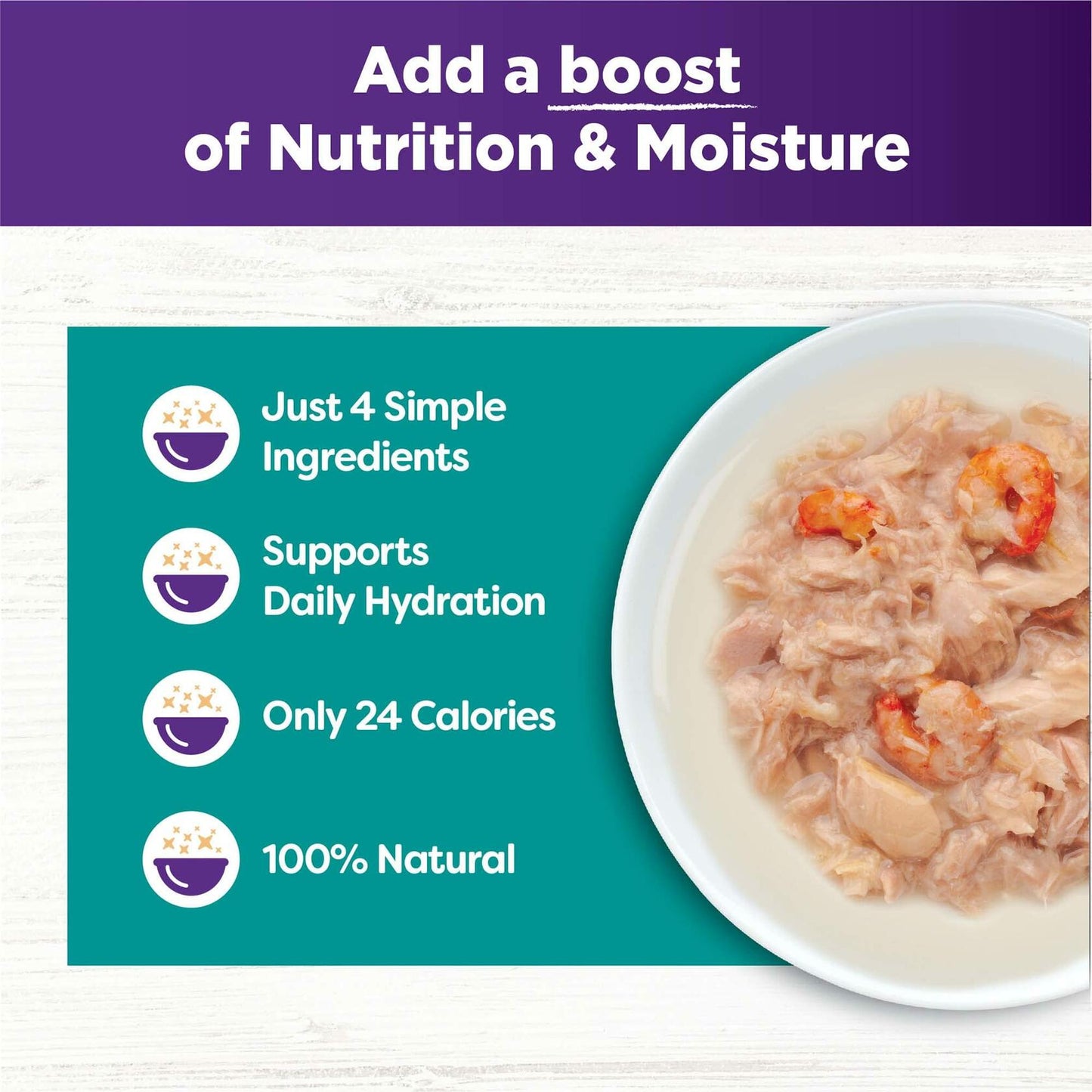 BestBy01/25 Wellness Bowl Boosters Cat Food Topper Tuna & Shrimp 1.75oz Pack 12