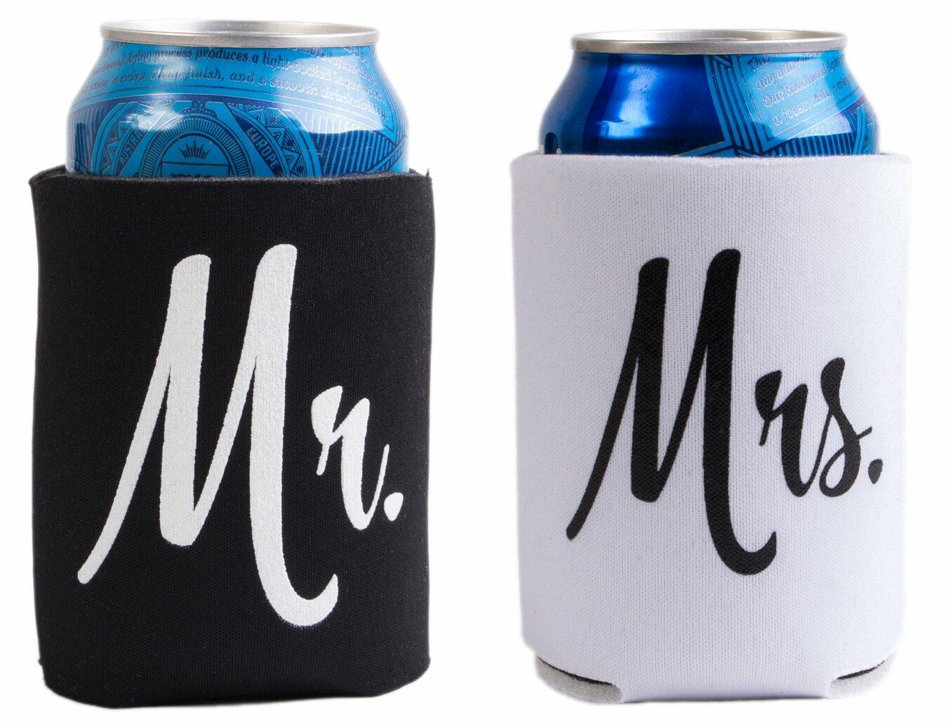 Ann Arbor T-shirt Co. Matching Mr. & Mrs. Baseball Caps Set with Beer Holder