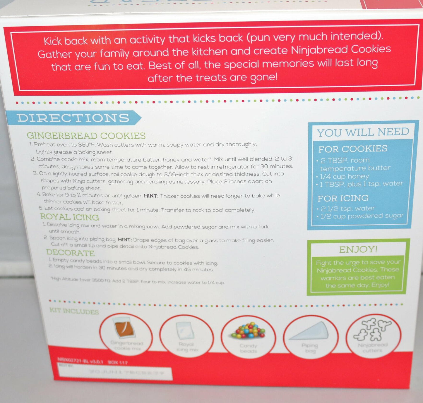 BestBy04/25 Ninjabread Ninja Cookie Kit w/4 Cookie Cutters Mix - Complete Baking