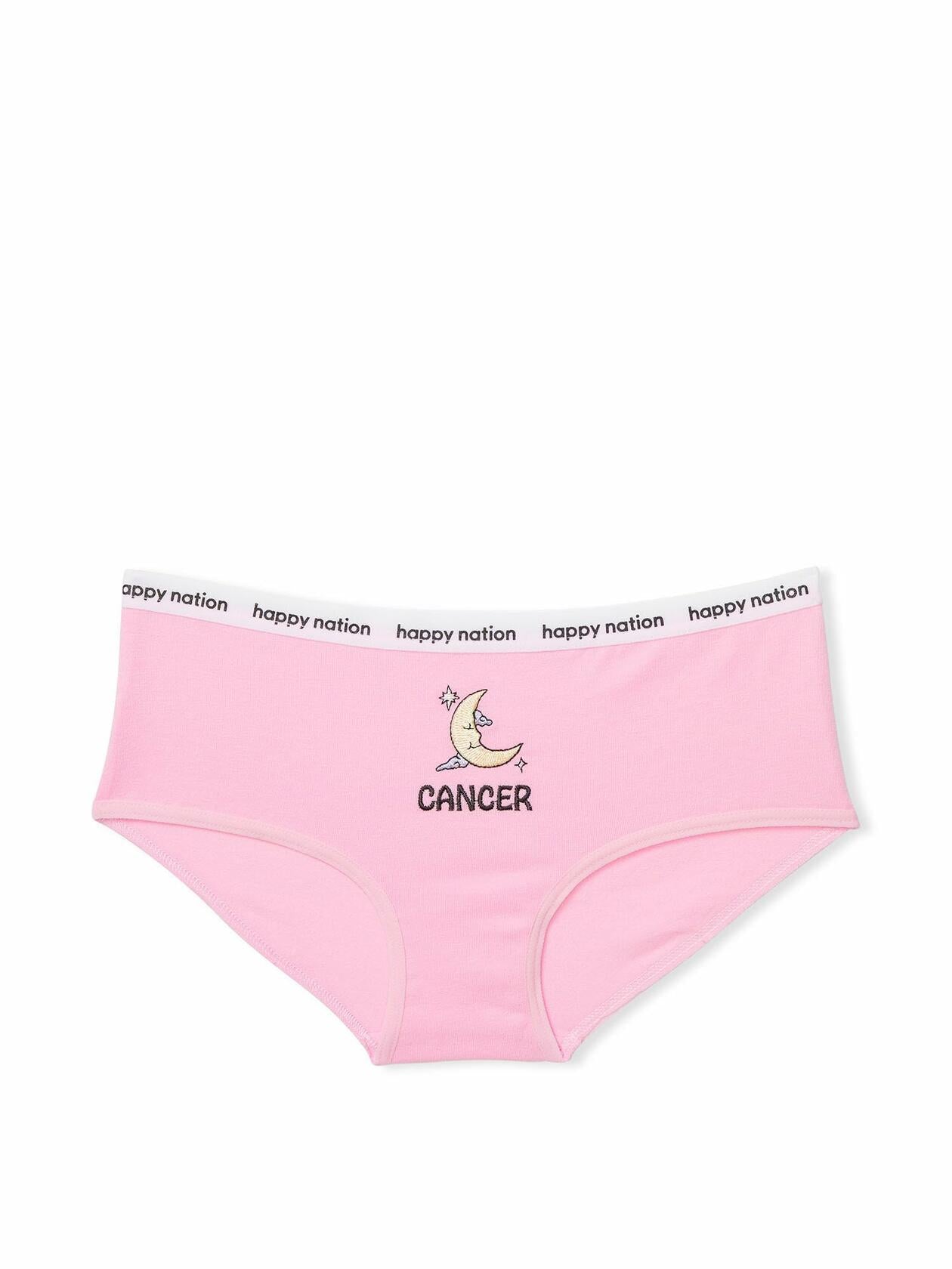Happy Nation Girls Comfy Cotton Logo Hipster Underwear Large Cupid Pink