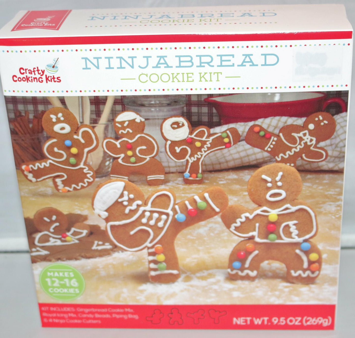 BestBy04/25 Ninjabread Ninja Cookie Kit w/4 Cookie Cutters Mix - Complete Baking