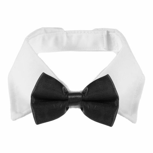 Cat Tuxedo Collar Bow Tie Black White Adjustable Large Formal Pet Necktie L