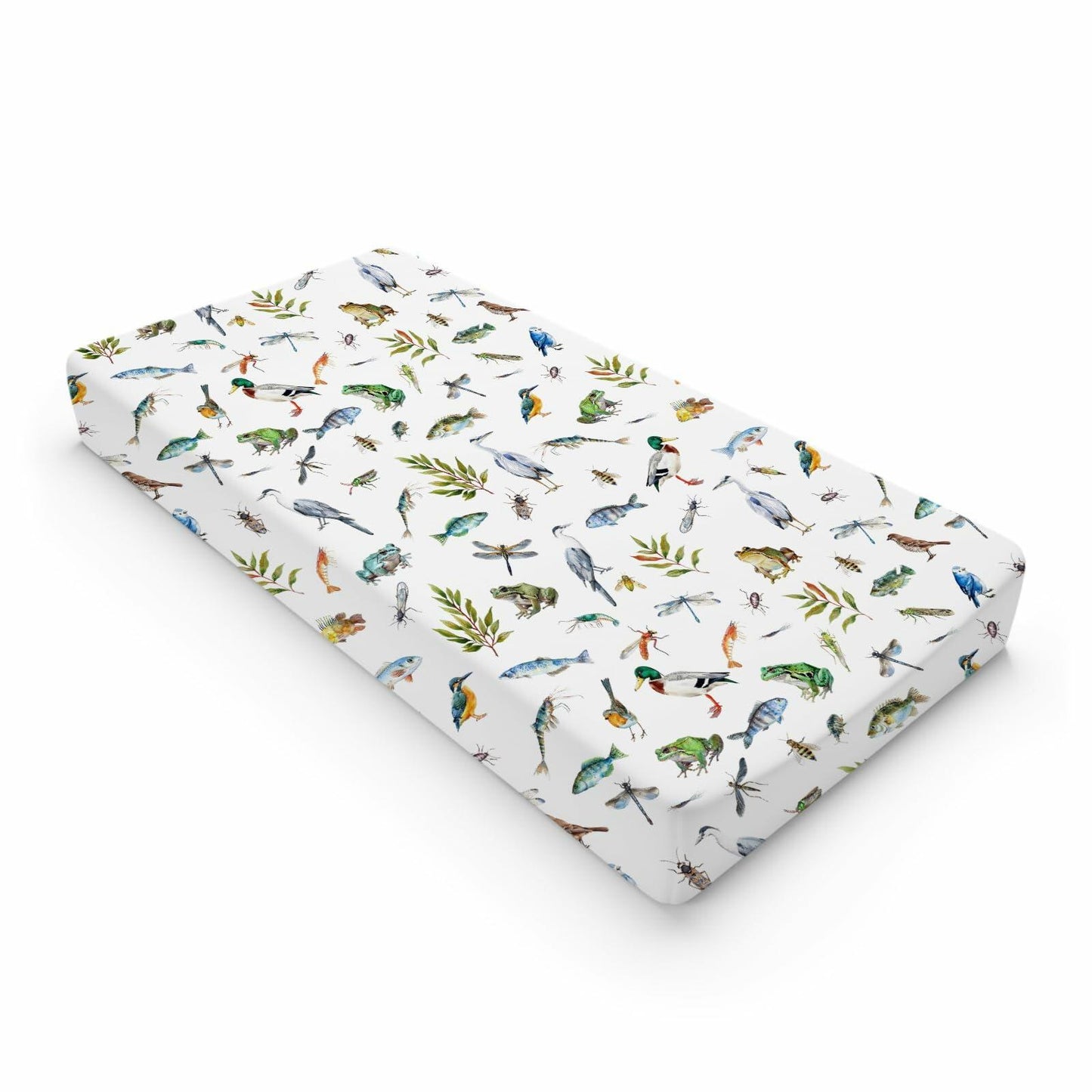 Wildlife Pond Changing Pad Cover 32x16 Soft Fitted Baby Change Mat