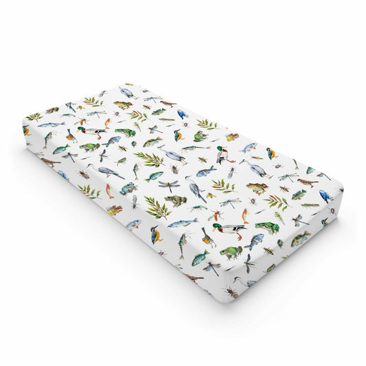 Wildlife Pond Changing Pad Cover 32x16 Soft Fitted Baby Change Mat