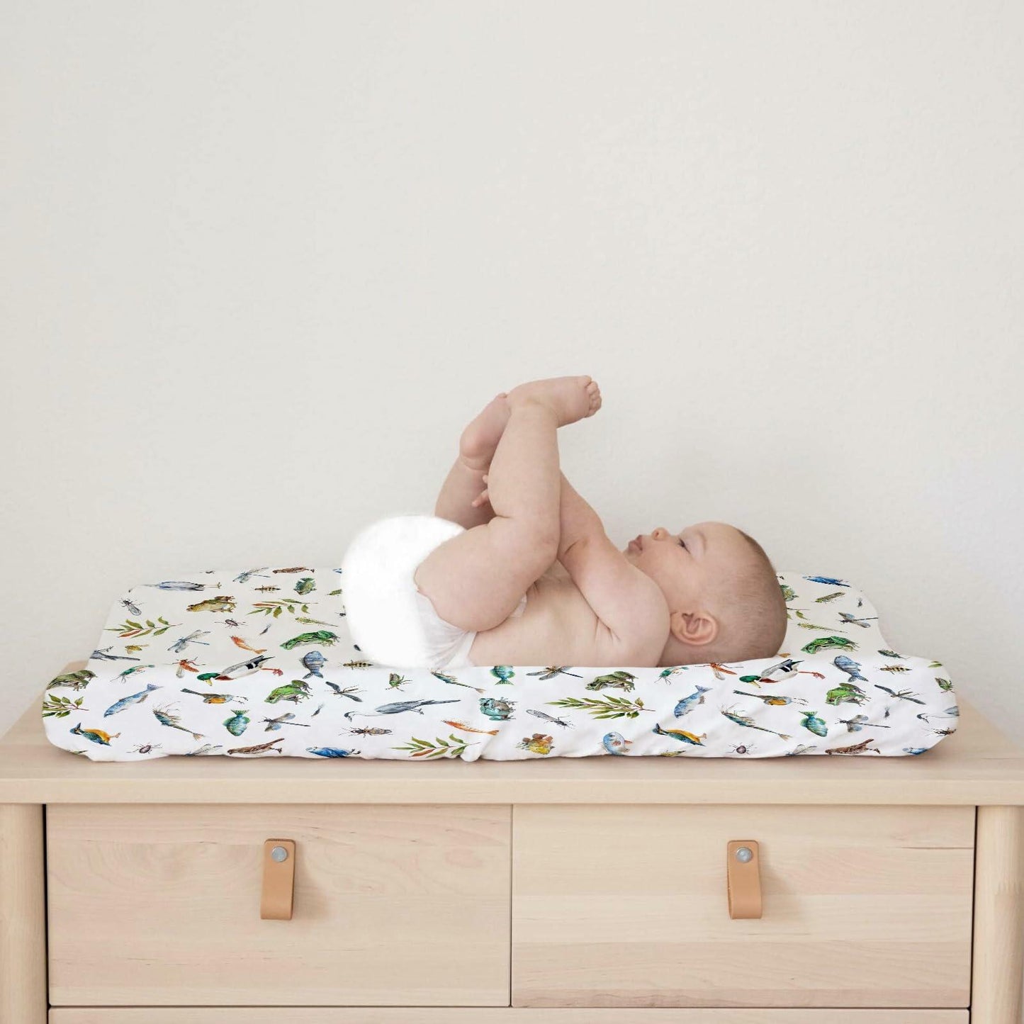 Wildlife Pond Changing Pad Cover 32x16 Soft Fitted Baby Change Mat