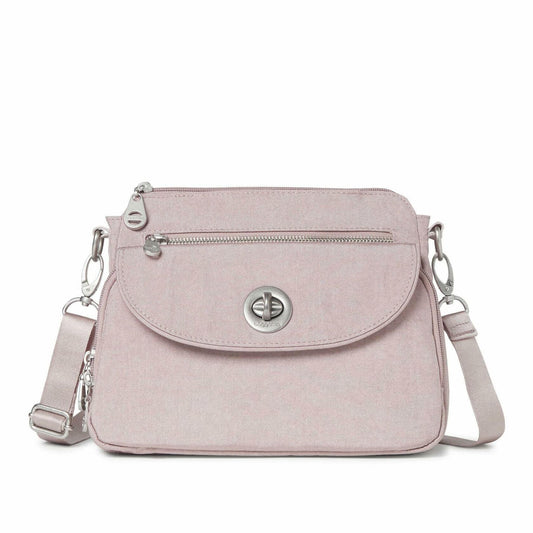 Baggallini Calais Crossbody Bag Blush Shimmer Women's Stylish Shoulder Bag