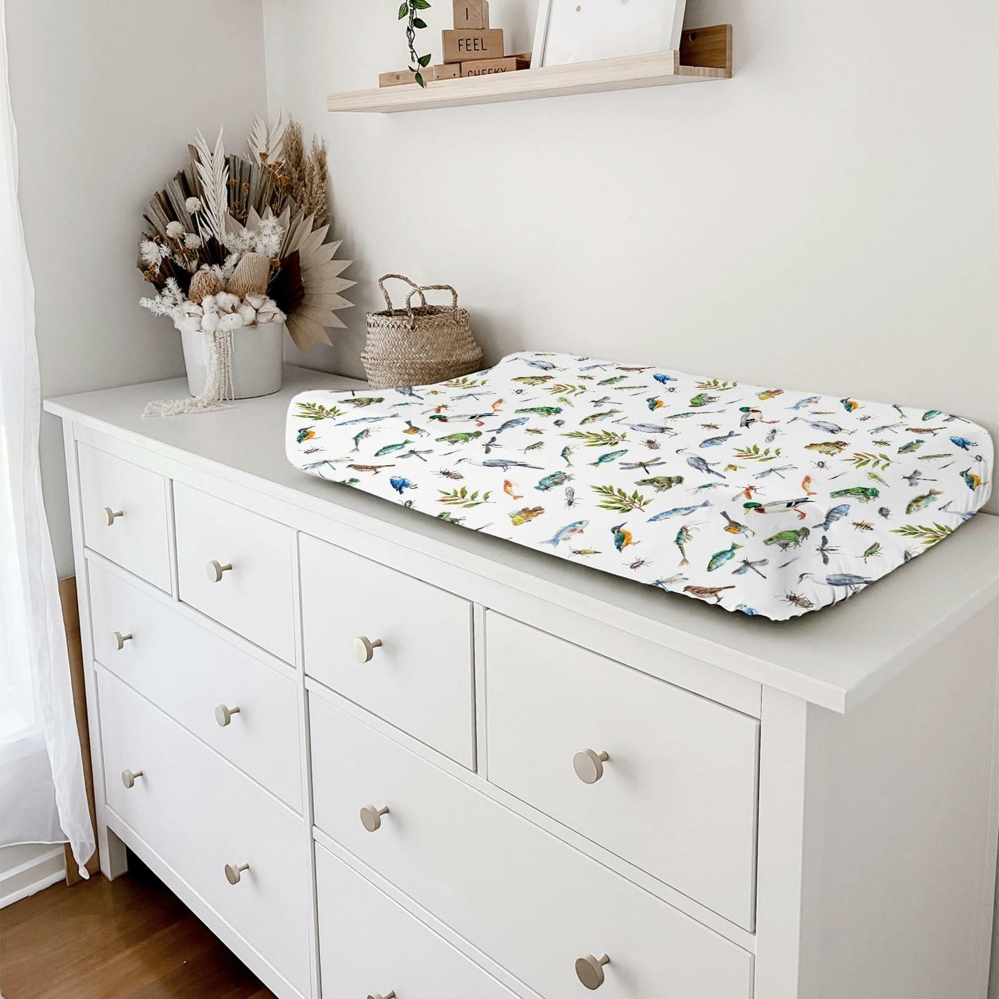 Wildlife Pond Changing Pad Cover 32x16 Soft Fitted Baby Change Mat