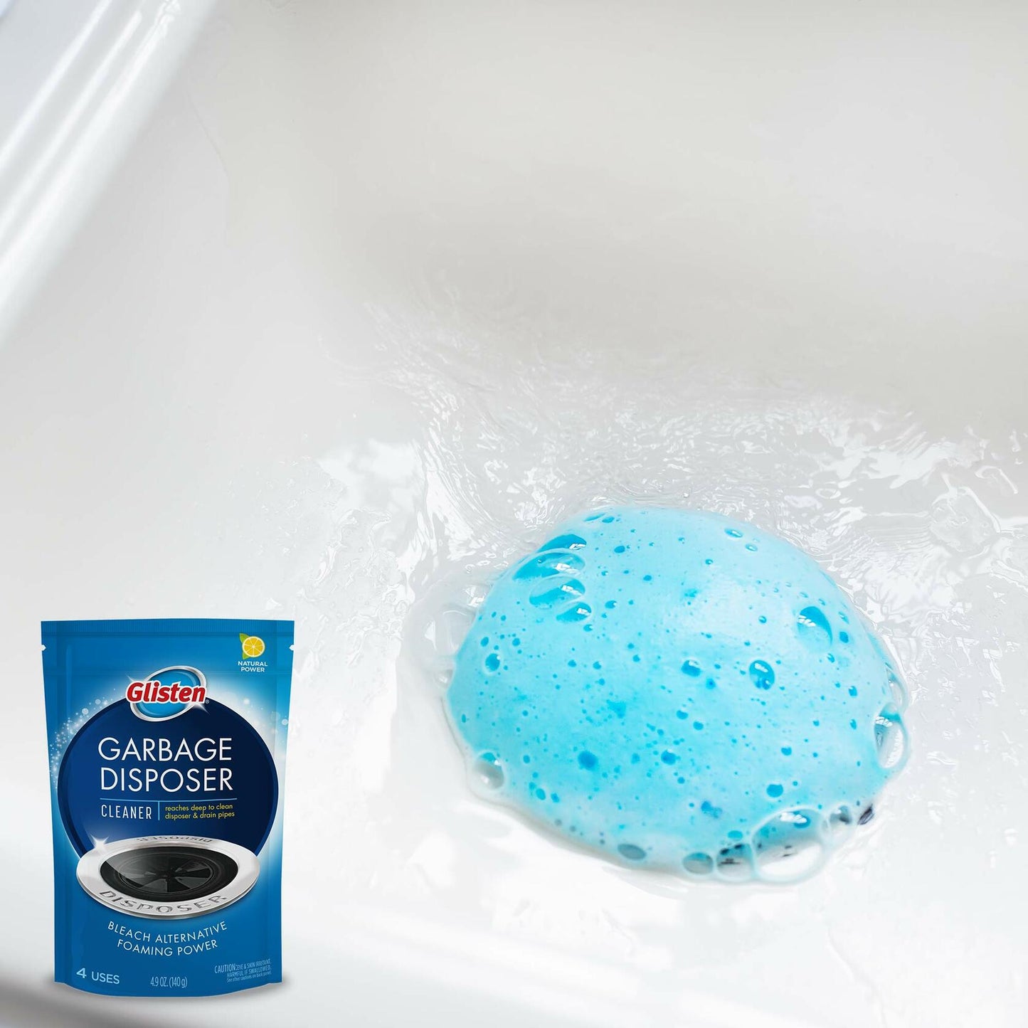 Glisten Garbage Disposal Cleaner Lemon Scent 4.9oz 4 Uses Odor Eliminator