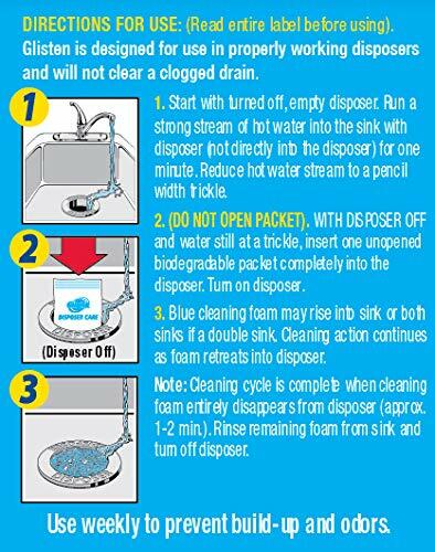 Glisten Garbage Disposal Cleaner Lemon Scent 4.9oz 4 Uses Odor Eliminator
