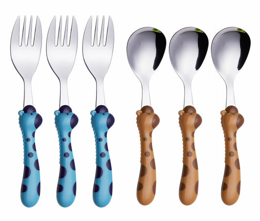 ANNOVA Kids Silverware Set 6 Pieces Stainless Steel Child Flatware Giraffe