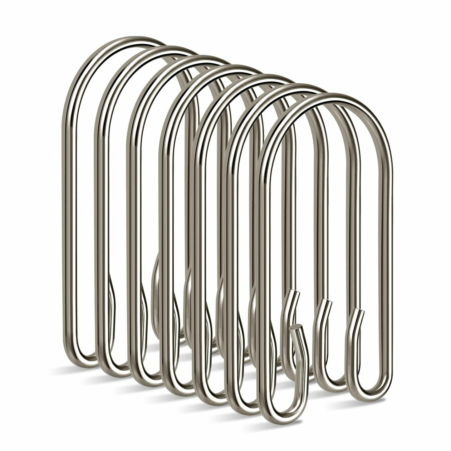TENOVEL 24-Pack Stainless Steel Double Shower Curtain Hooks Rust Proof