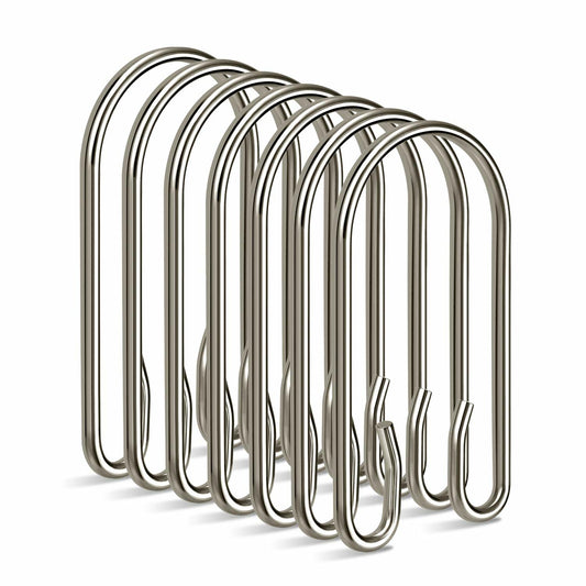 TENOVEL 24-Pack Stainless Steel Double Shower Curtain Hooks Rust Proof
