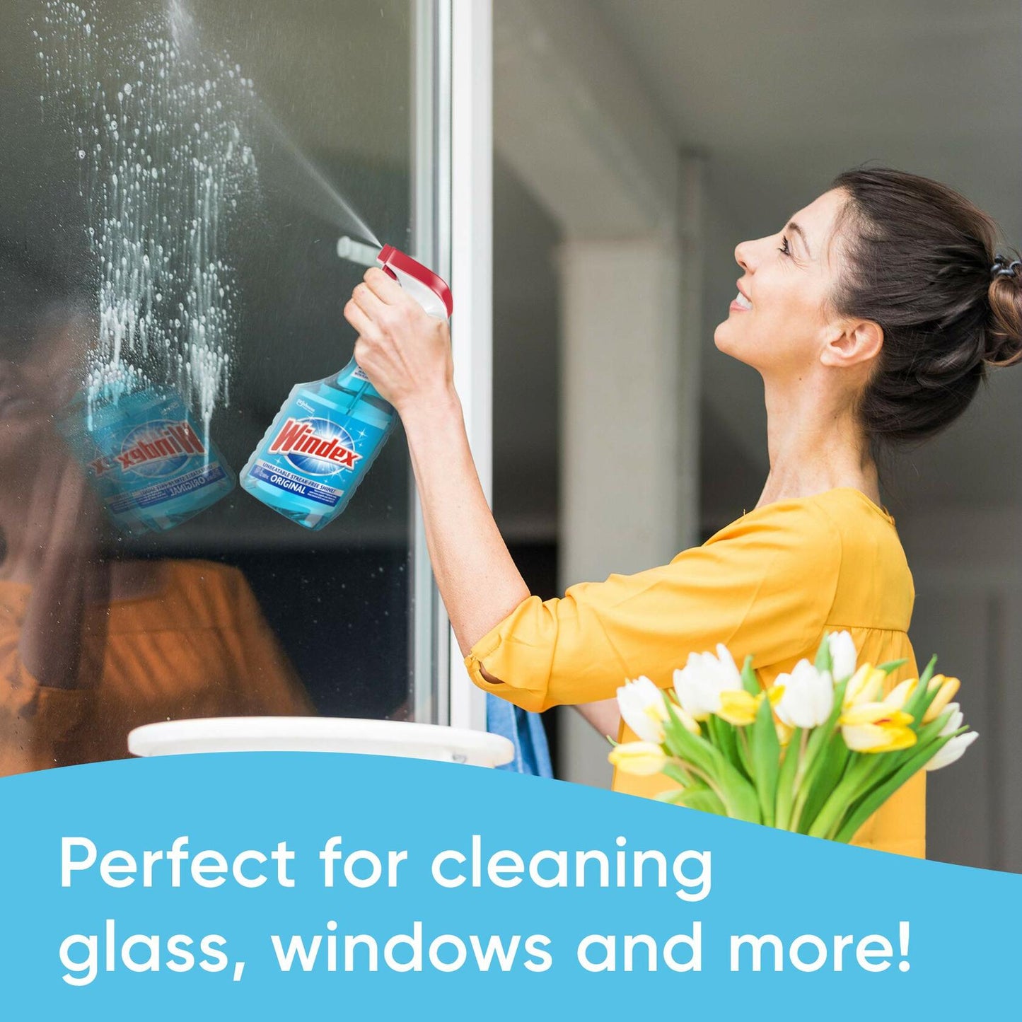 Windex Glass Cleaner Spray 23oz Pack of 2 Original Blue Scent Recycled Bottle