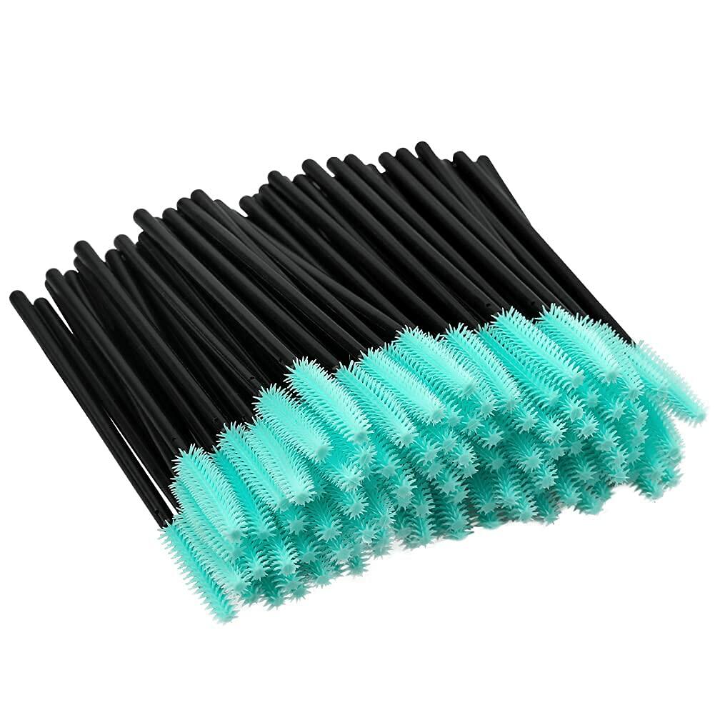100PCS Silicone Eyelash Brushes Wands Mascara Applicator Makeup Kits Green