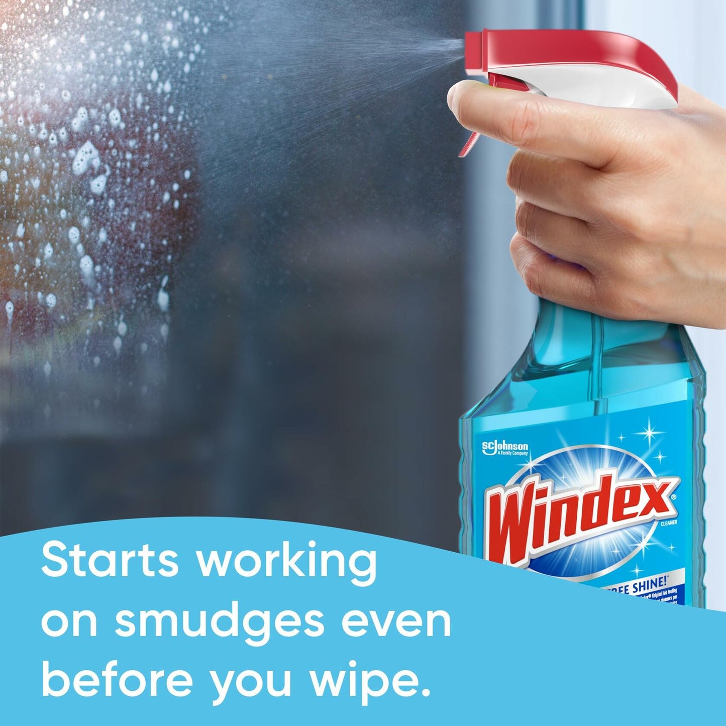 Windex Glass Cleaner Spray 23oz Pack of 2 Original Blue Scent Recycled Bottle