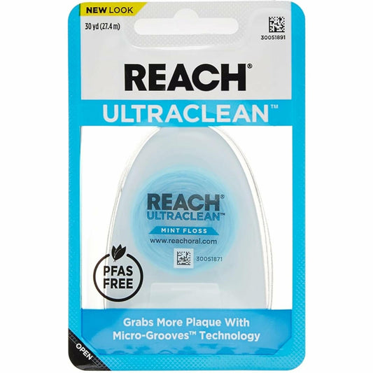 Listerine Ultraclean Waxed Mint Dental Floss 30 Yards - Shred-Resistant, New
