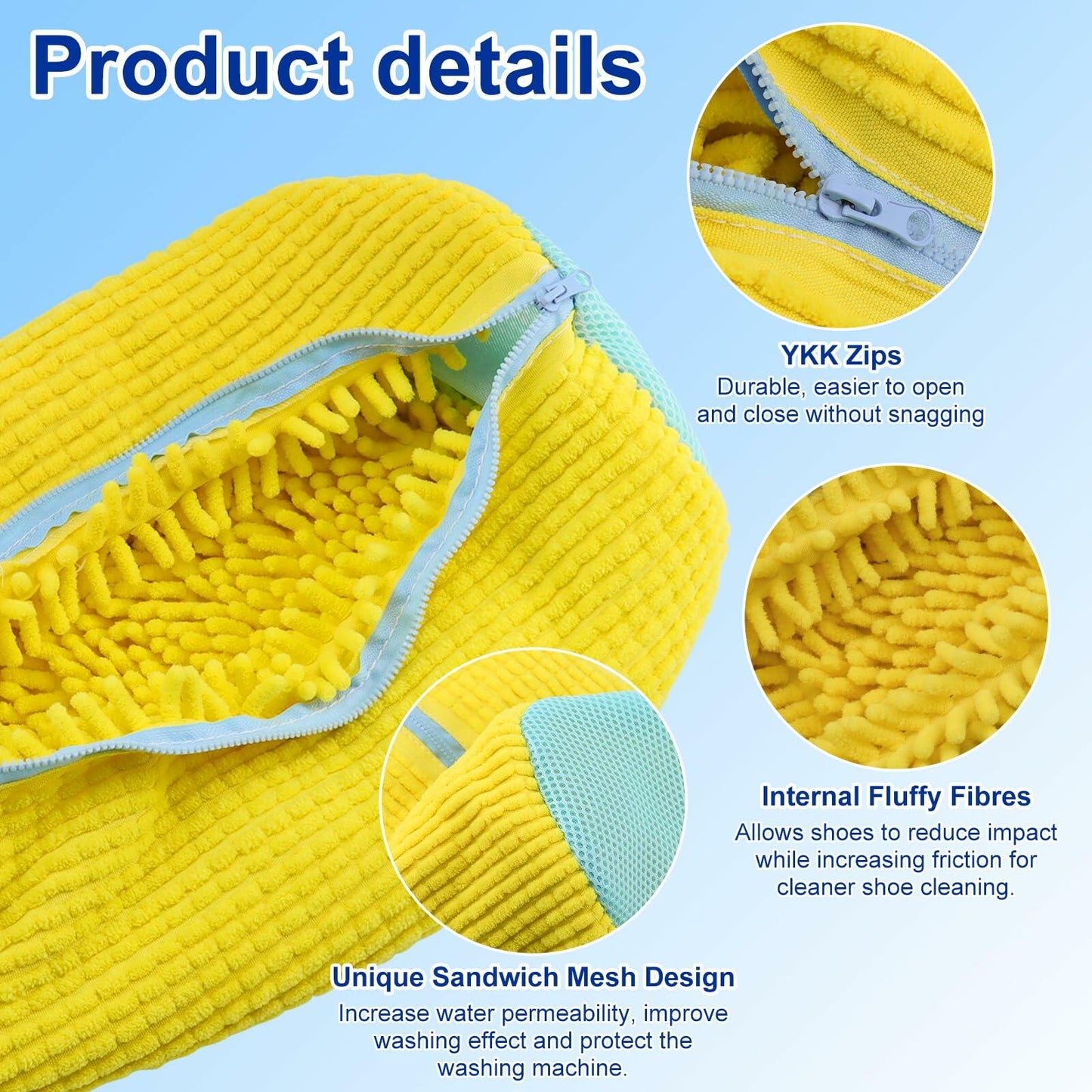 Generic Laundry Bag Yellow 1PCS Zipper Mesh Bag for Washing Machine