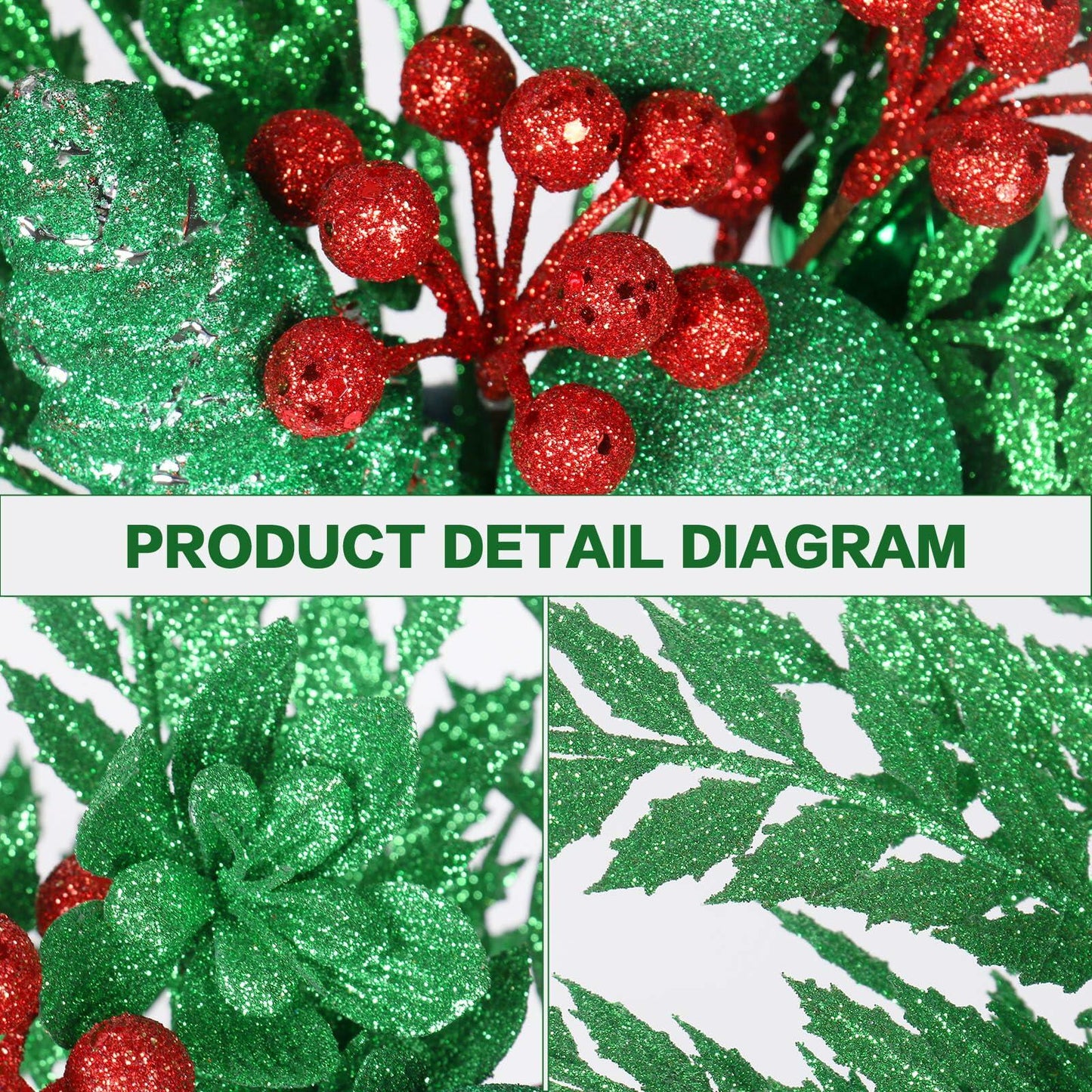 Super Holiday Mini Buffalo Check Plaid Green Glitter Christmas Tree - Tabletop