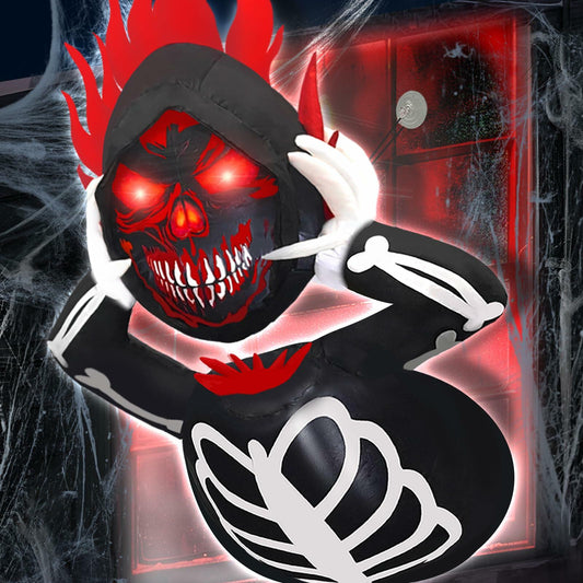 4FT Headless Grim Reaper Inflatable Halloween Decoration with LEDs Outdoor