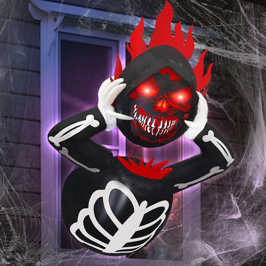 4FT Headless Grim Reaper Inflatable Halloween Decoration with LEDs Outdoor