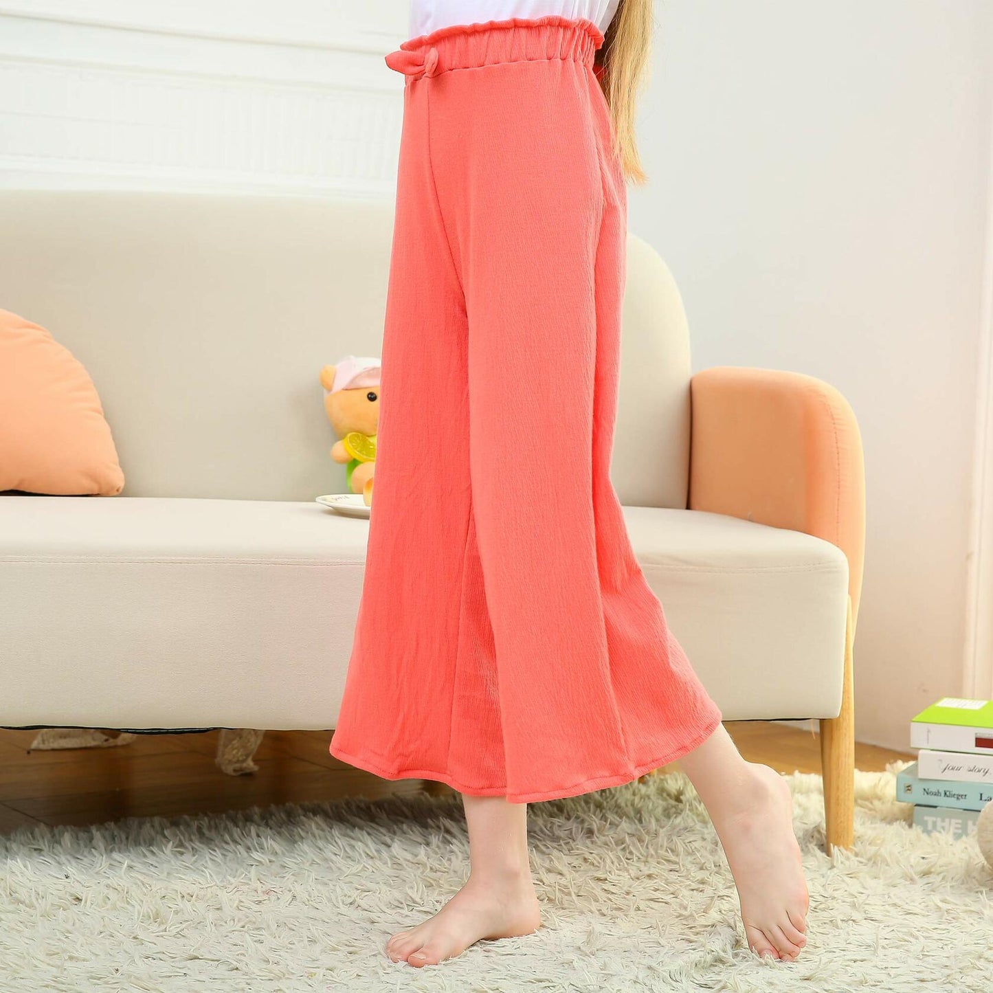 V.&GRIN Girls Wide-Leg Palazzo Pants Coral Size 7-16