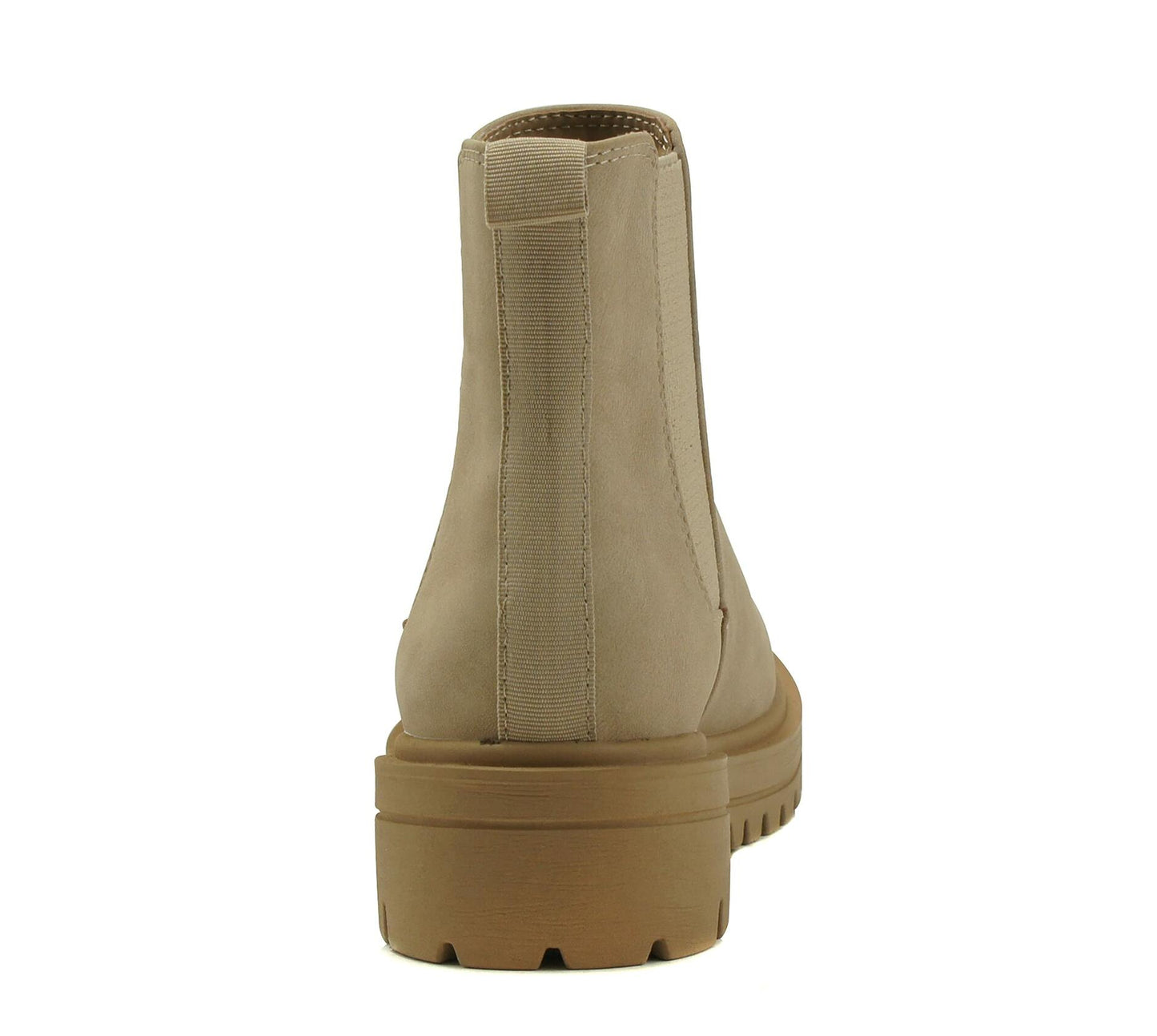 Soda Pilot Women's Beige Lug Sole Low Heel Chelsea Ankle Bootie Size 7 Med