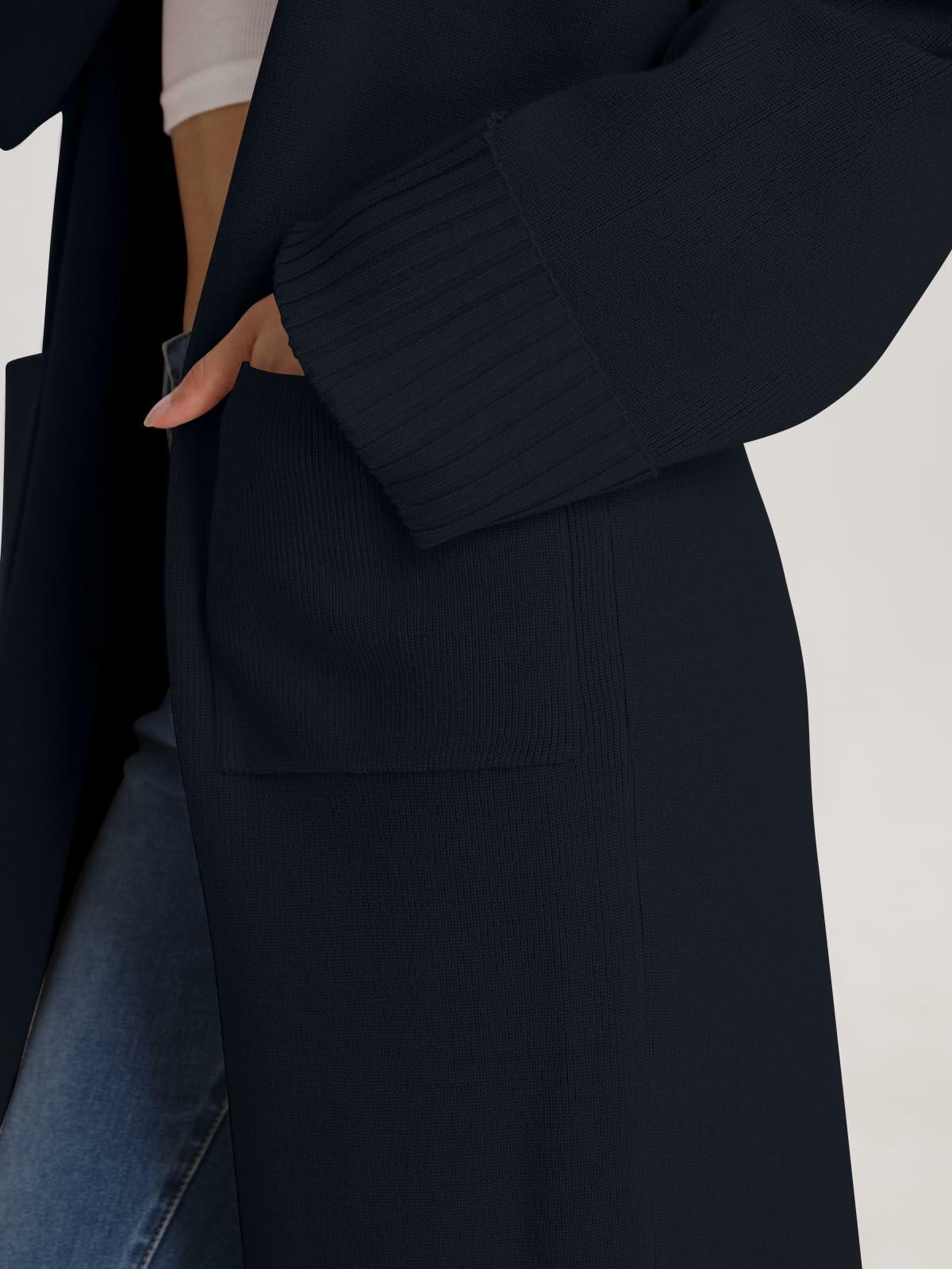 Bloggerlove Women's Black Cardigan Sweater 2024 Fall Oversized Coatigan