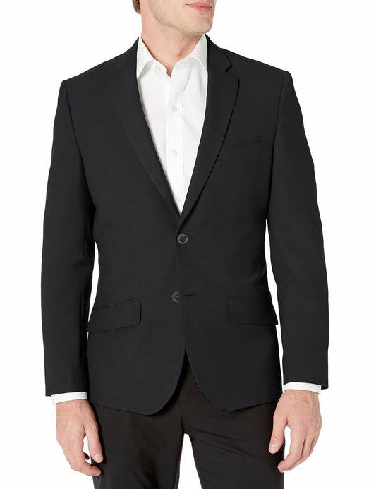 Amazon Essentials Men's Slim-Fit Stretch Blazer Black Size 44 Button-Front