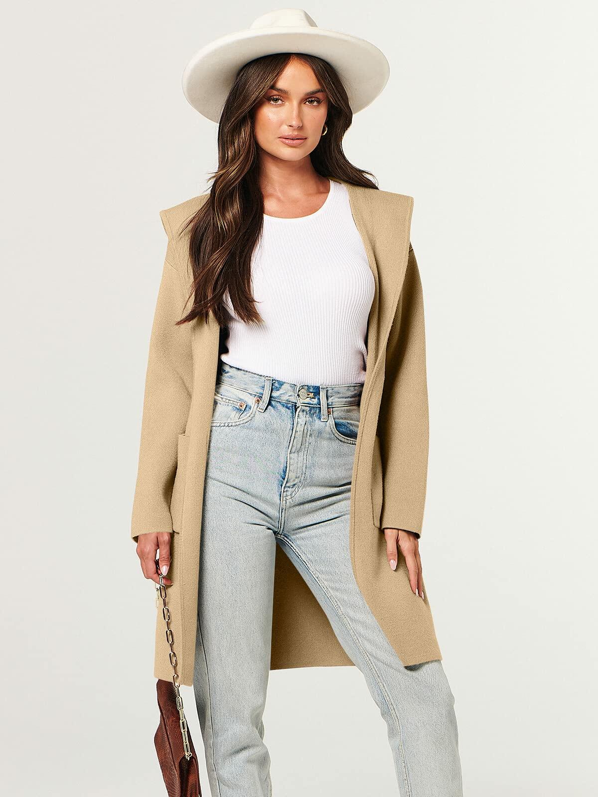 ANRABESS Oversized Knit Hoodie Cardigan Sweater Coatigan Women Size S