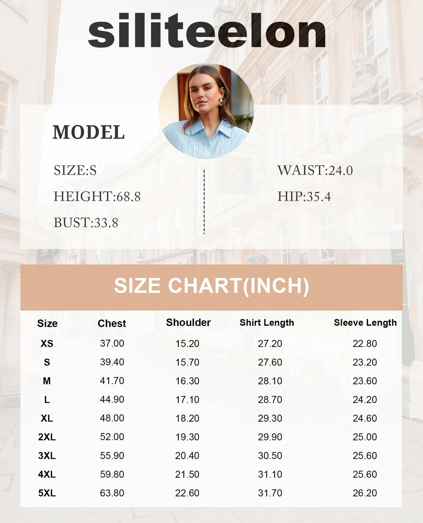Siliteelon Linen Button Down Shirt Women L Beige Casual Long Sleeve Summer Top