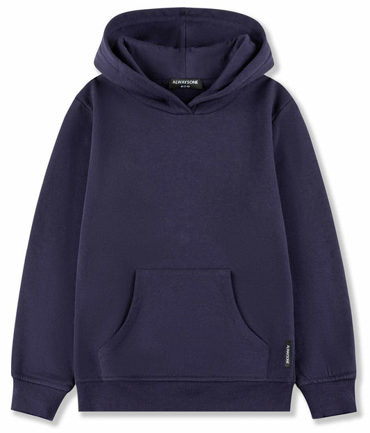 ALWAYSONE Kids Soft Fleece Hoodie Navy Boys Girls 3-12 Years Size S