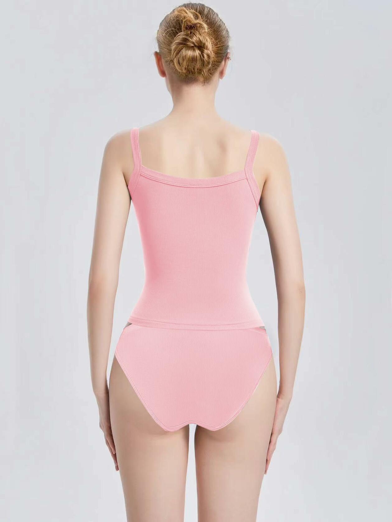 Abonlen Womens Ribbed Tank Top Pink XS Sleeveless Scoop Neck Soft Tee