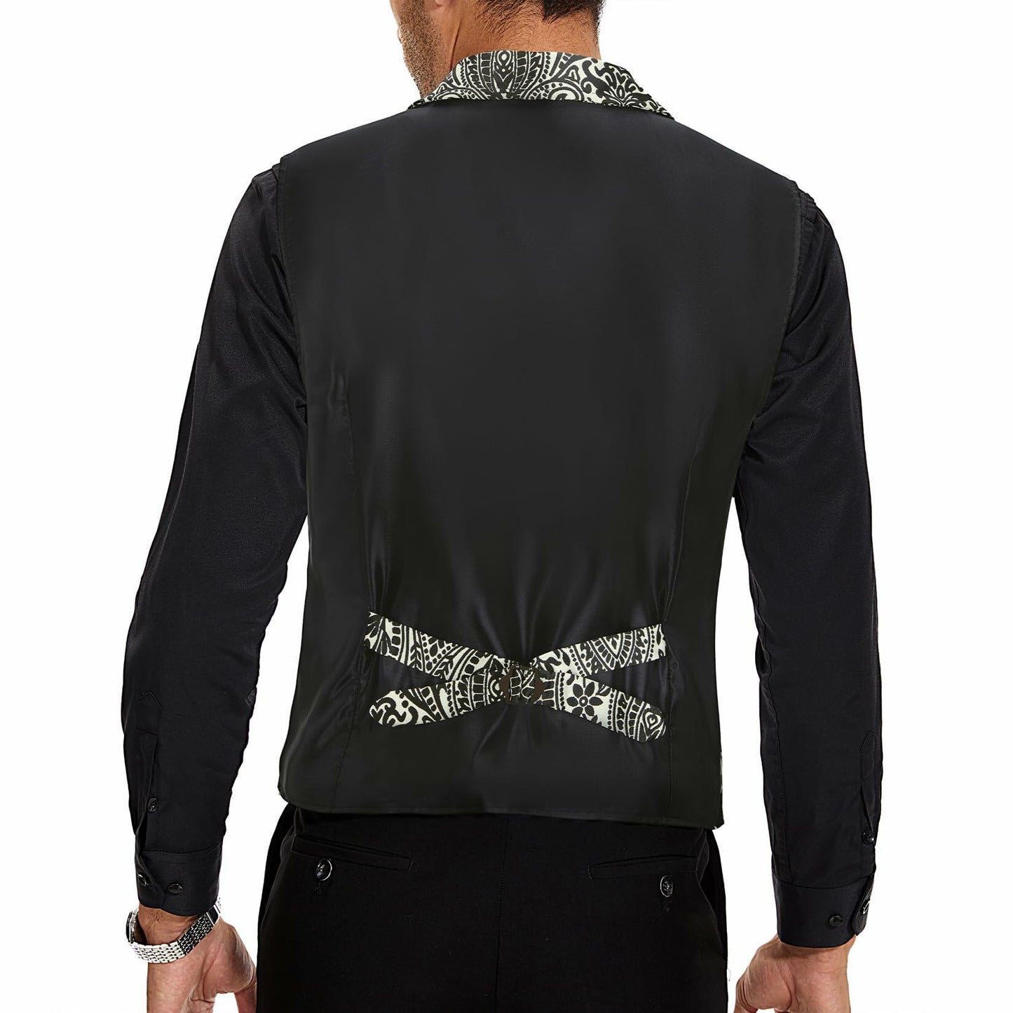 Century Star Men's Gold Vest Steampunk Pirate Western Formal XXL