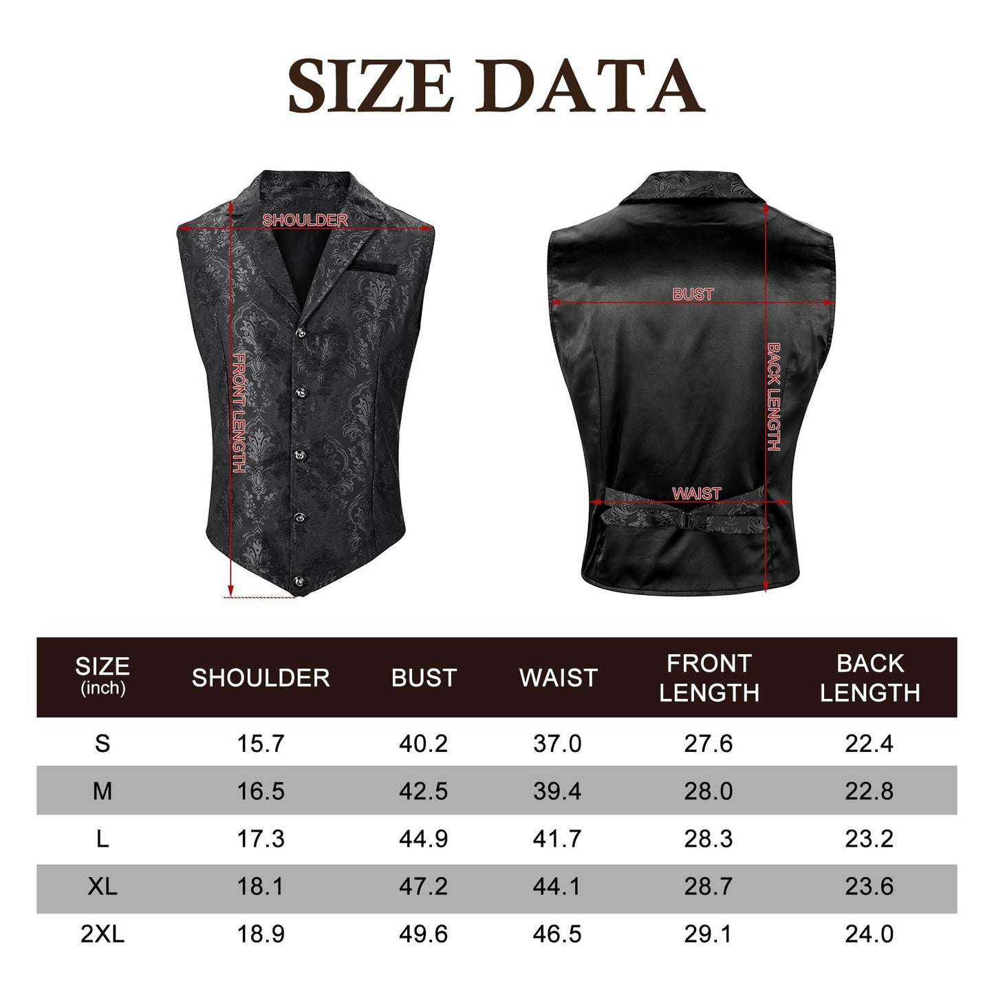 Century Star Men's Gold Vest Steampunk Pirate Western Formal XXL