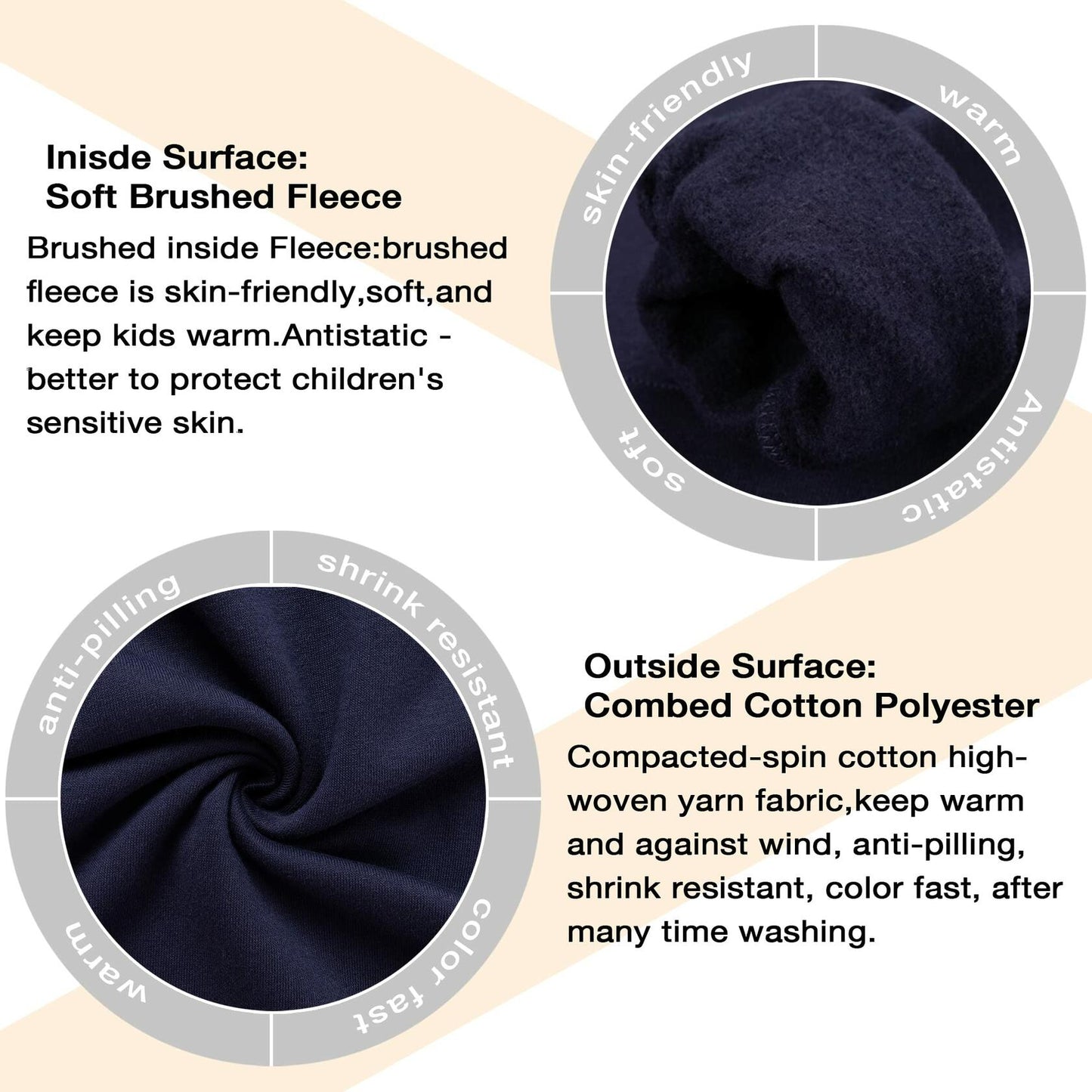 ALWAYSONE Kids Soft Fleece Hoodie Navy Boys Girls 3-12 Years Size S