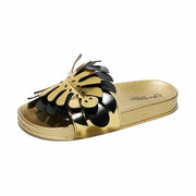 [Like New] Cape Robbin Sharai Women's Leaf Design Black Slides Sandals Size 9