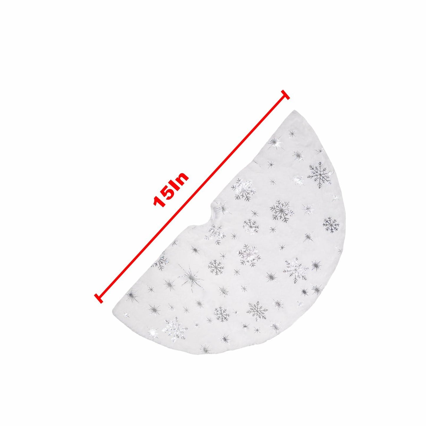 4-Pack Mini Christmas Tree Skirts 15" White Xmas Holiday Decor