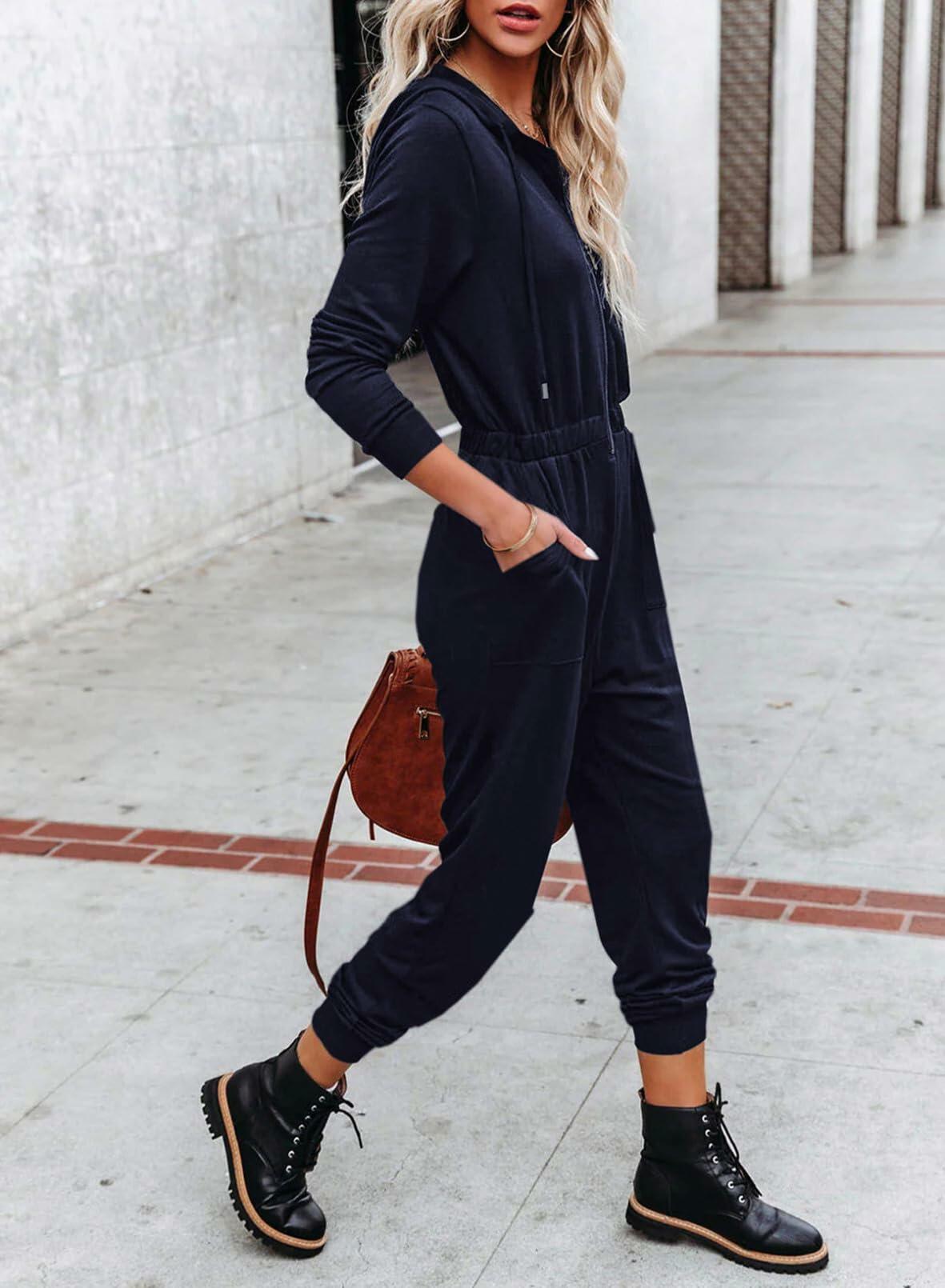 Dokotoo Girls Blue Hooded Jumpsuit Romper Zip Up Petite XX-Large Pockets