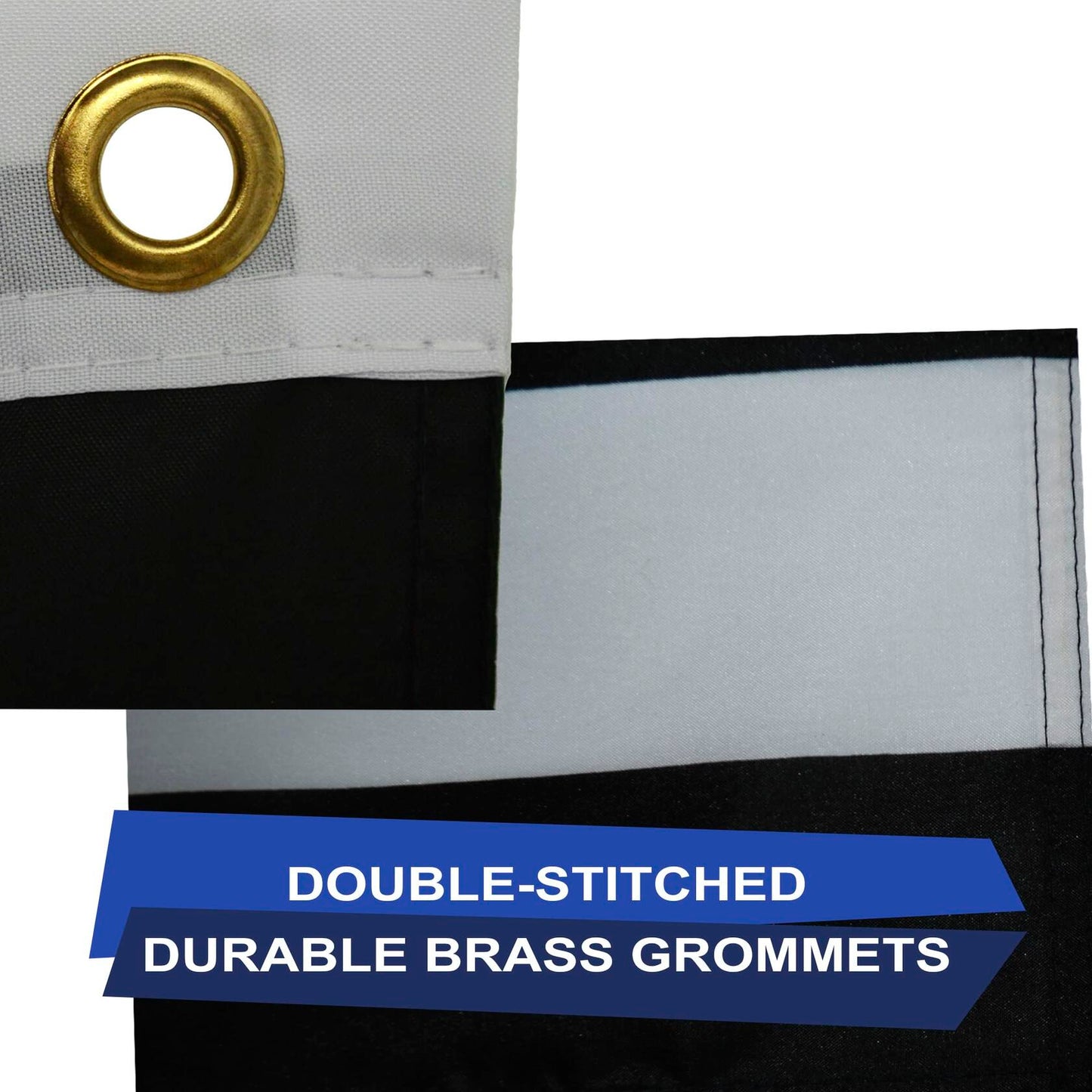 Eugenys Thin Blue Line American Flag 3x5 Ft Black White Blue Durable Grommets