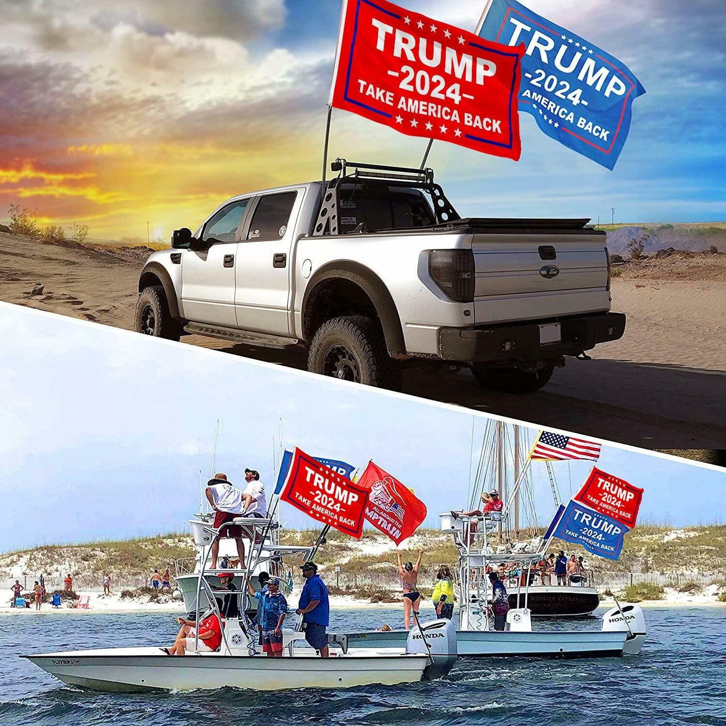 WHGJ Trump 2024 Flag 3x5 ft Blue Double Sided Heavy Duty Durable Polyester