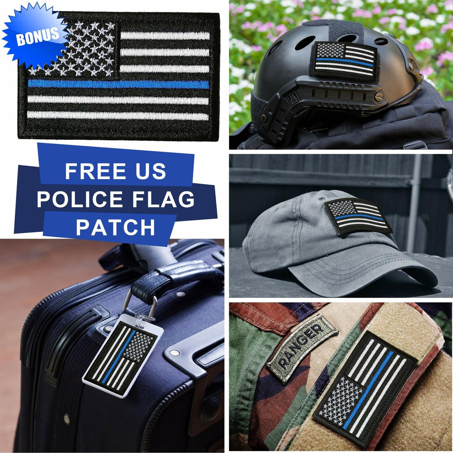 Eugenys Thin Blue Line American Flag 3x5 Ft Black White Blue Durable Grommets