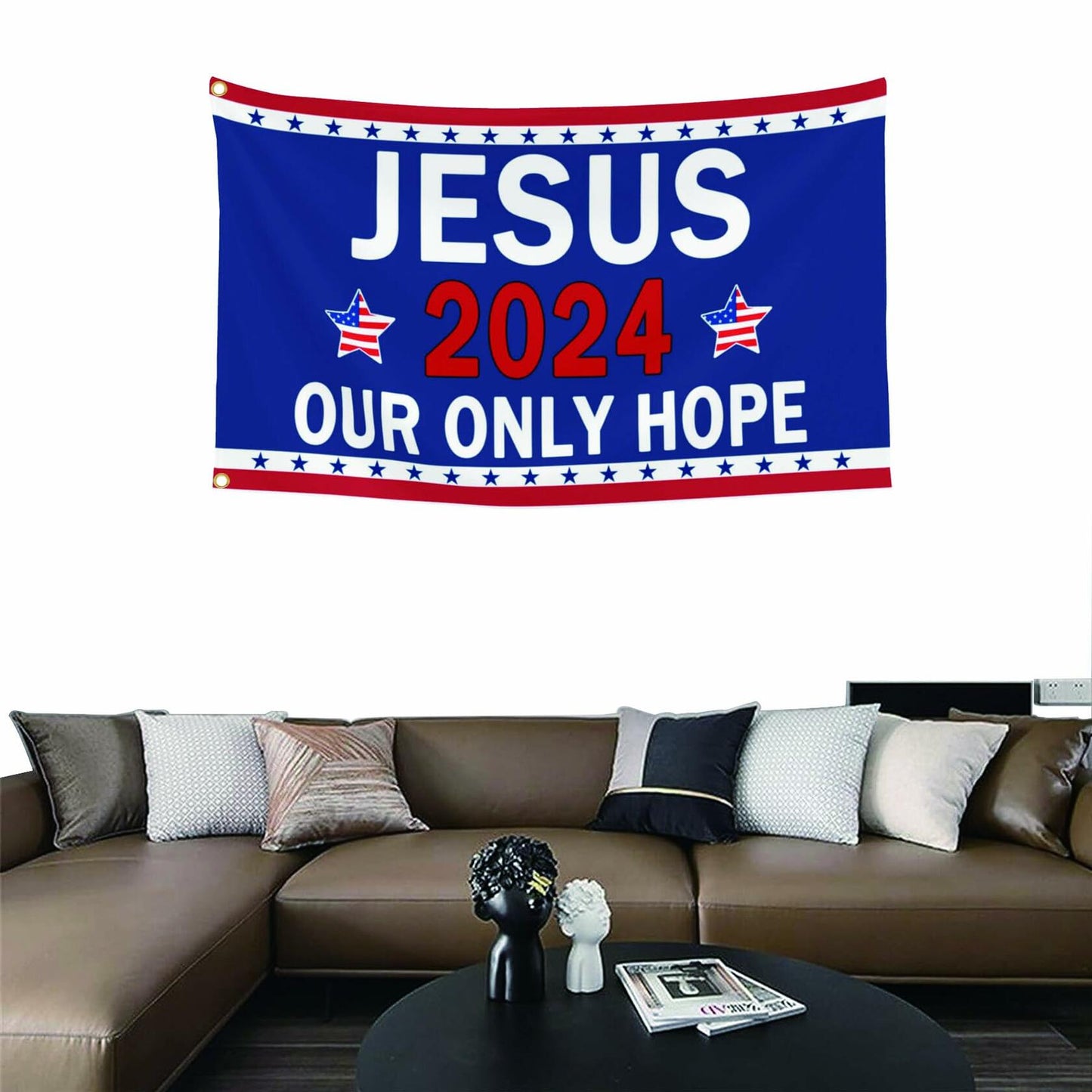 YISIDAI Jesus 3x5 Double Sided Christian Faith Outdoor Yard Banner Flag
