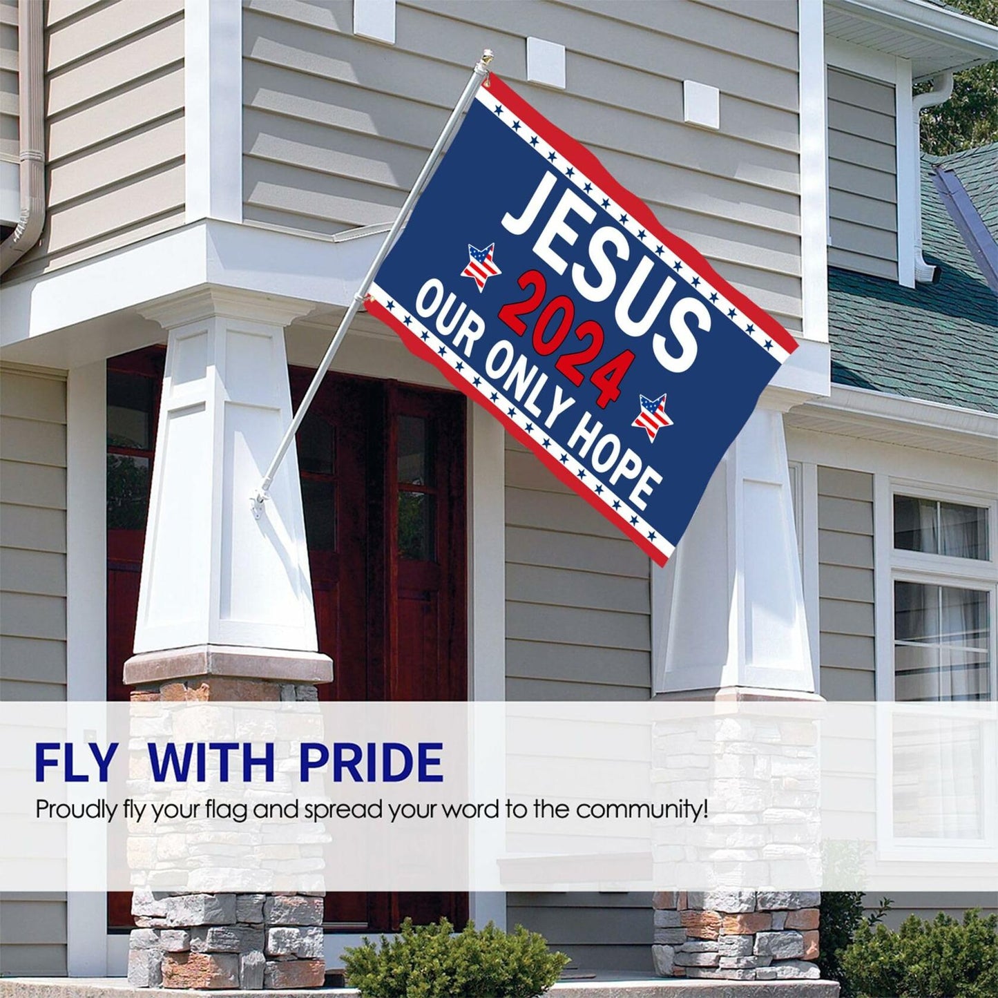 YISIDAI Jesus 3x5 Double Sided Christian Faith Outdoor Yard Banner Flag