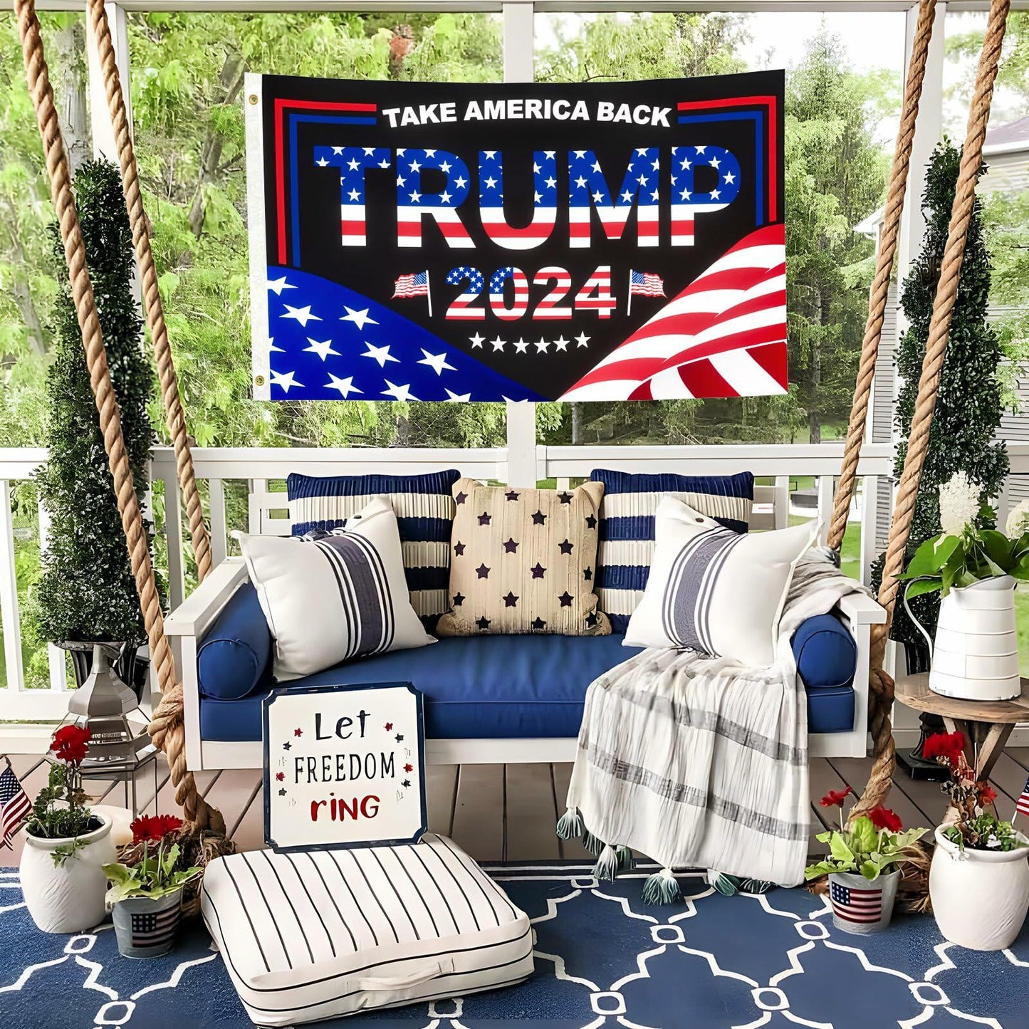 Trump 2024 Flag 3x5 FT Double Sided UV Resistant Banner with 2 Brass Grommets