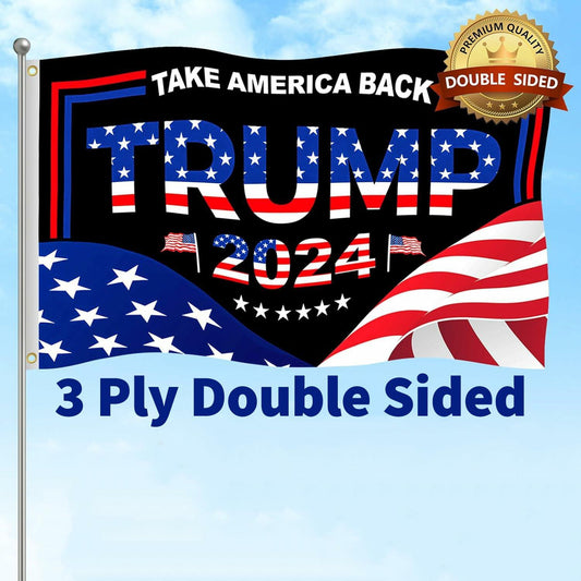 Trump 2024 Flag 3x5 FT Double Sided UV Resistant Banner with 2 Brass Grommets