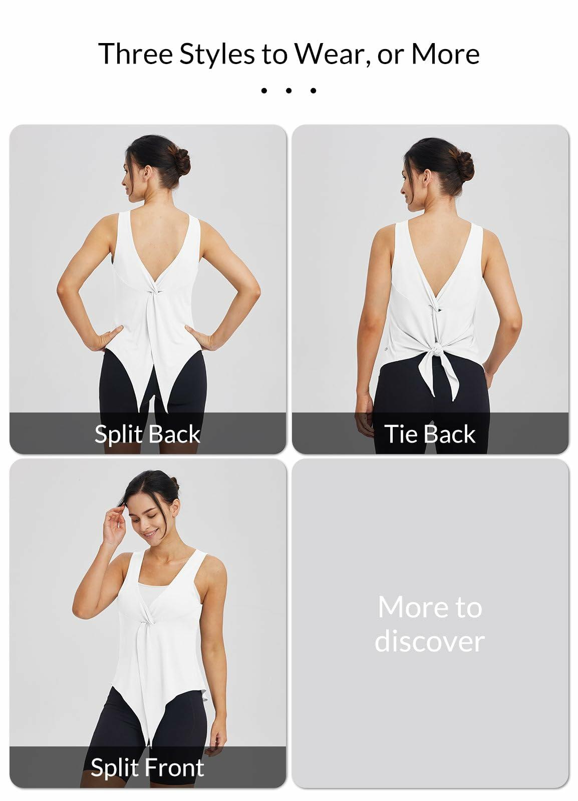 baleaf Women's Sleeveless Workout Yoga Tank Top White Size L Loose Fit