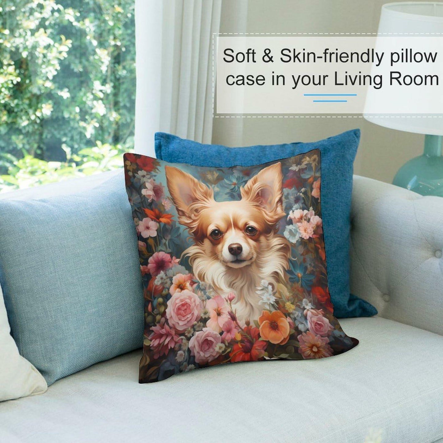 Keebik William Morris Dog Throw Pillow Cover Vintage Style Soft 18x18 Inch