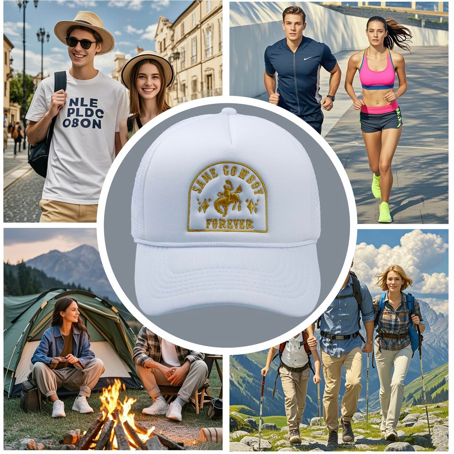 Oyooct Trucker Hat Alpha Medium US Cowboy Stylish Adjustable Cap