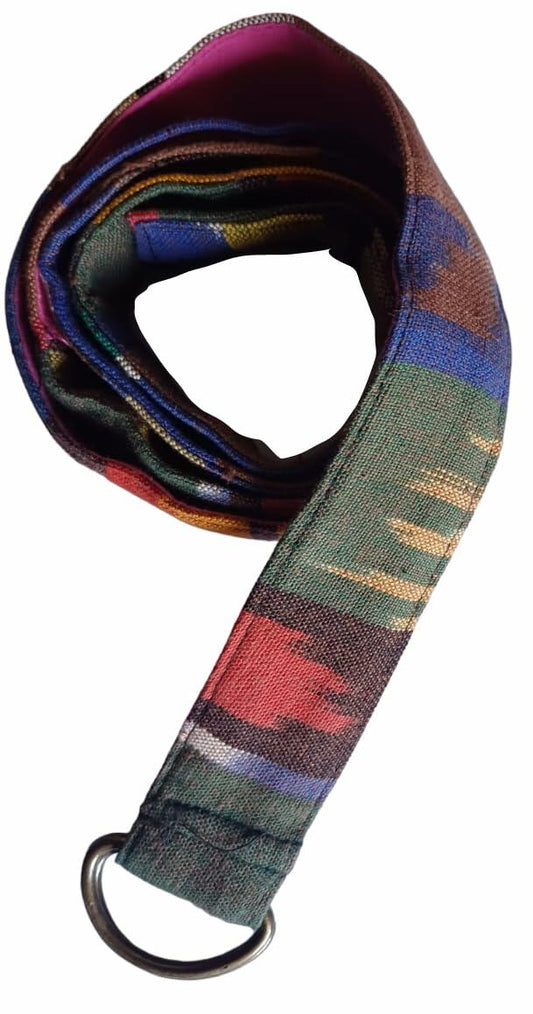 KVR Cotton Jacquard Ikat Patchwork Belt BLT613 XXL Multicolor Vintage